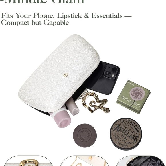 Glitter Clutch Purse Women's Evening Bag Sparkly Handbag for Weddings & Party - Picture 5 of 6